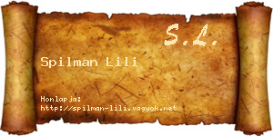 Spilman Lili névjegykártya